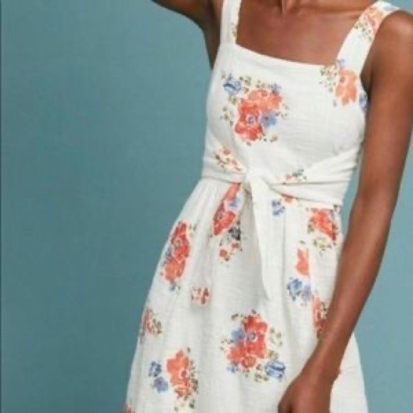 Anthropologie Dresses & Skirts - Meadow Rue by Anthropologie White Floral Print Midi Dress
